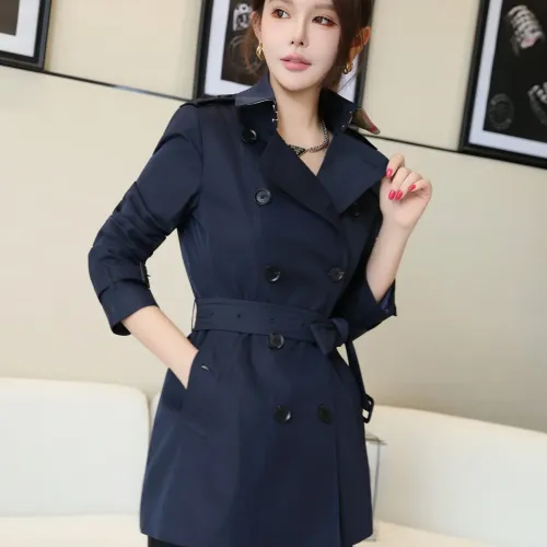Burberry Trench Coat Long Sleeved For Women #1419541 $160.00 USD, Wholesale Replica Burberry Trench Coat