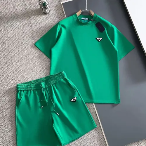 Prada Tracksuits Short Sleeved For Men #1420446 $56.00 USD, Wholesale Replica Prada Tracksuits