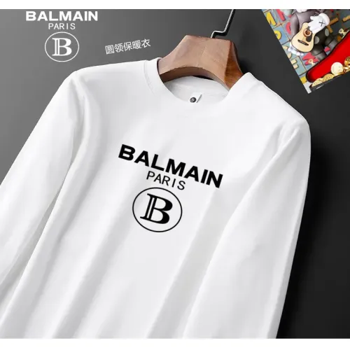Replica Balmain T-Shirts Long Sleeved For Men #1421481 $40.00 USD for Wholesale