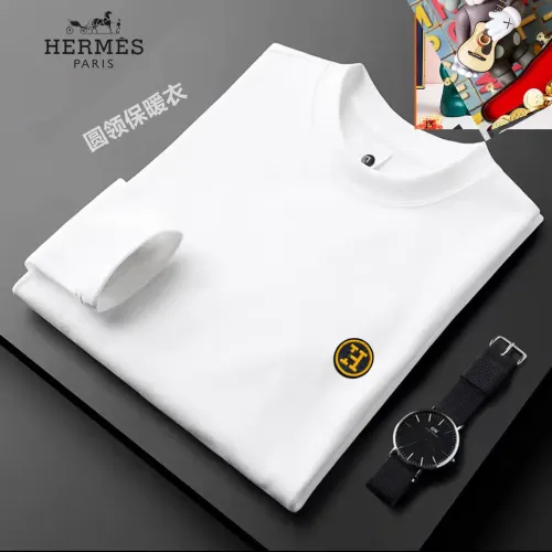 Replica Hermes T-Shirts Long Sleeved For Men #1421483 $40.00 USD for Wholesale