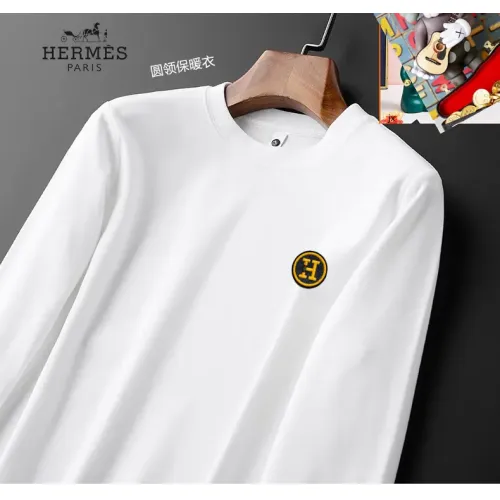 Replica Hermes T-Shirts Long Sleeved For Men #1421483 $40.00 USD for Wholesale