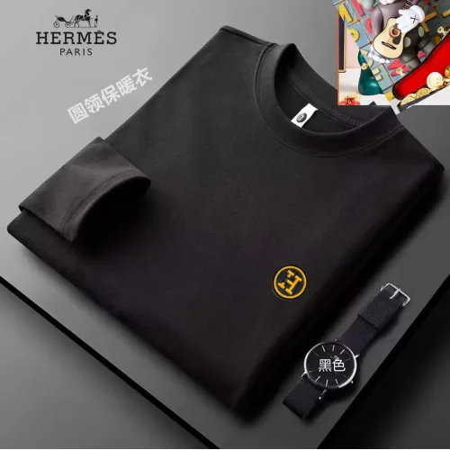 Replica Hermes T-Shirts Long Sleeved For Men #1421484 $40.00 USD for Wholesale