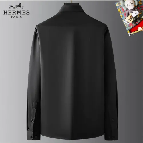 Replica Hermes Shirts Long Sleeved For Men #1421792 $40.00 USD for Wholesale