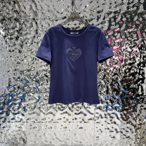 Prada T-Shirts Short Sleeved For Women #1422622 $60.00 USD, Wholesale Replica Prada T-Shirts
