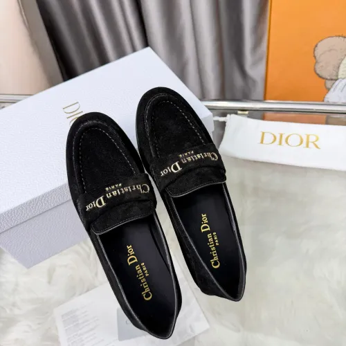 Replica Christian Dior Leather Shoes For Women #1422845 $105.00 USD for Wholesale