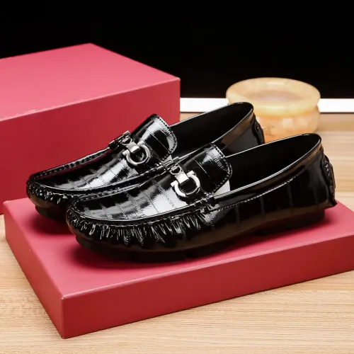 Replica Salvatore Ferragamo Leather Shoes For Men #1423111 $76.00 USD for Wholesale