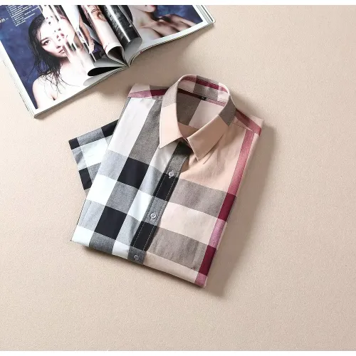 Replica Burberry Shirts Short Sleeved For Women #1423746 $36.00 USD for Wholesale