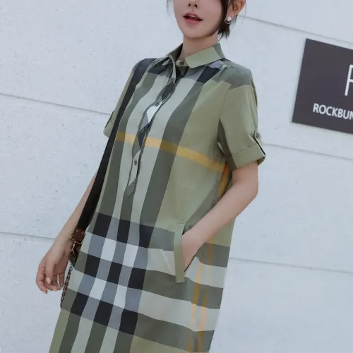 Replica Burberry Dresses Short Sleeved For Women #1423754 $76.00 USD for Wholesale