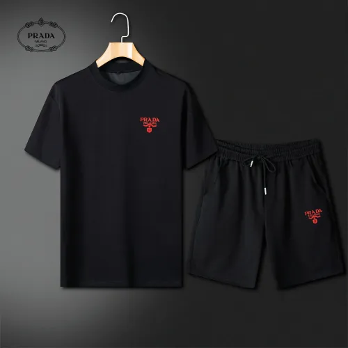 Prada Tracksuits Short Sleeved For Men #1426540 $64.00 USD, Wholesale Replica Prada Tracksuits