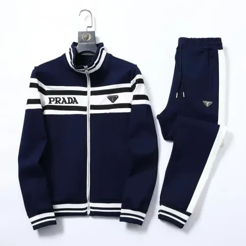 Prada Tracksuits Long Sleeved For Men #1428796 $92.00 USD, Wholesale Replica Prada Tracksuits