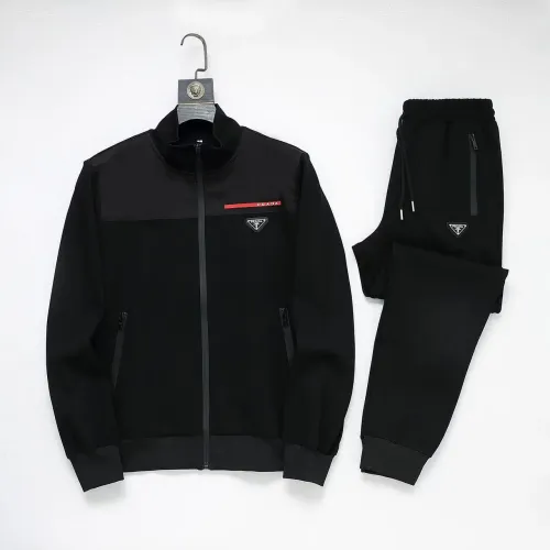 Prada Tracksuits Long Sleeved For Men #1428801 $92.00 USD, Wholesale Replica Prada Tracksuits