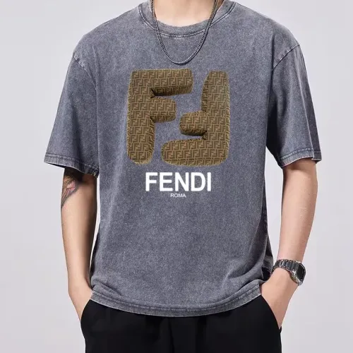Replica Fendi T-Shirts Short Sleeved For Men #1429543 $45.00 USD for Wholesale