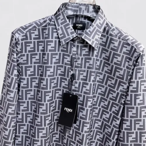Replica Fendi Shirts Long Sleeved For Men #1430139 $80.00 USD for Wholesale