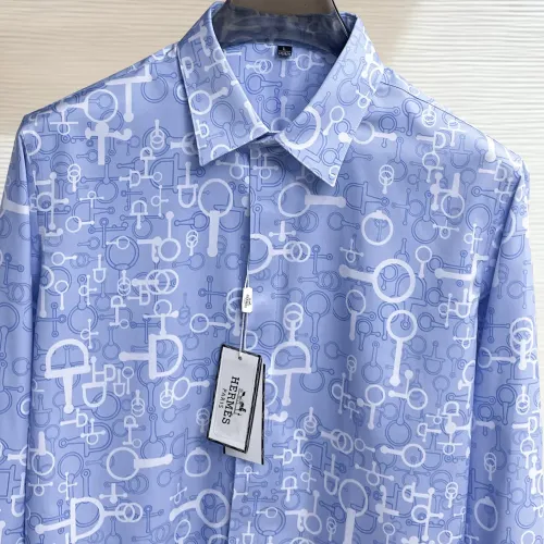 Replica Hermes Shirts Long Sleeved For Men #1430146 $80.00 USD for Wholesale
