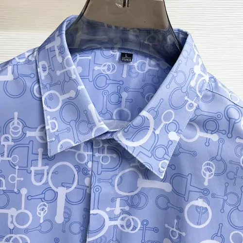 Replica Hermes Shirts Long Sleeved For Men #1430146 $80.00 USD for Wholesale