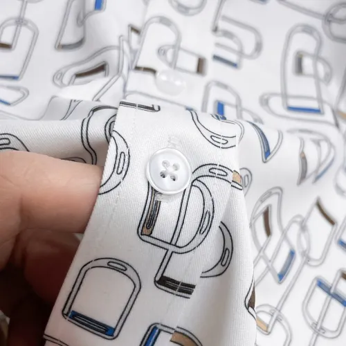 Replica Hermes Shirts Long Sleeved For Men #1430147 $80.00 USD for Wholesale