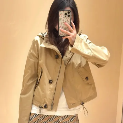 Replica Burberry Trench Coat Long Sleeved For Women #1431469 $128.00 USD for Wholesale