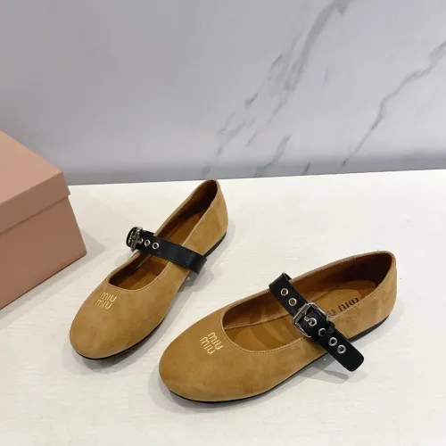 MIU MIU Flat Shoes For Women #1432291 $96.00 USD, Wholesale Replica MIU MIU Flat Shoes