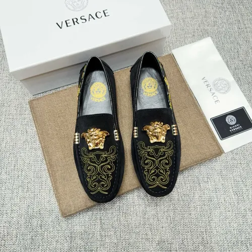 Replica Versace Leather Shoes For Men #1433298 $85.00 USD for Wholesale