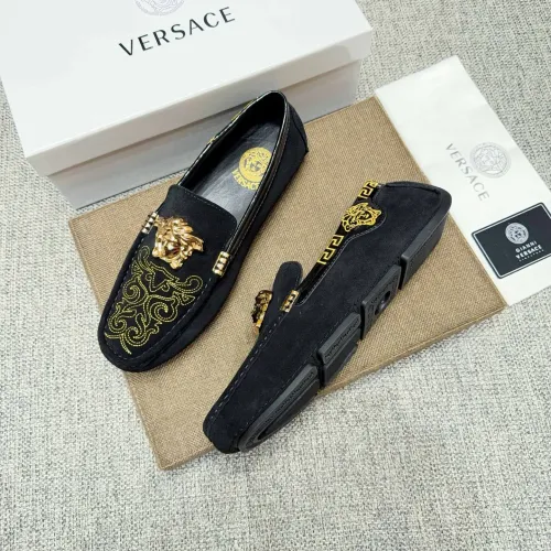 Replica Versace Leather Shoes For Men #1433298 $85.00 USD for Wholesale
