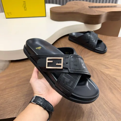 Replica Fendi Slippers For Men #1433516 $85.00 USD for Wholesale