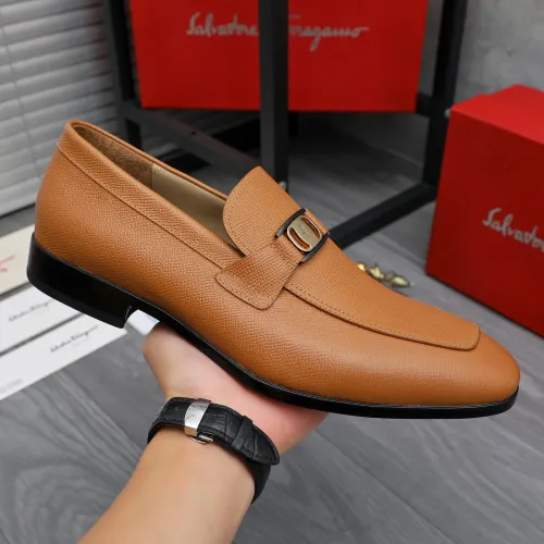 Replica Salvatore Ferragamo Leather Shoes For Men #1433538 $108.00 USD for Wholesale