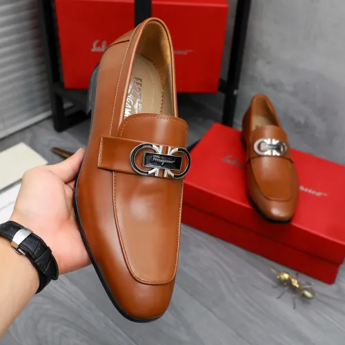 Replica Salvatore Ferragamo Leather Shoes For Men #1433543 $108.00 USD for Wholesale