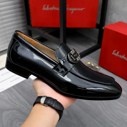 Replica Salvatore Ferragamo Leather Shoes For Men #1433548 $108.00 USD for Wholesale