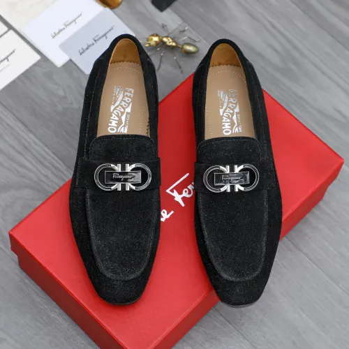 Replica Salvatore Ferragamo Leather Shoes For Men #1433549 $108.00 USD for Wholesale