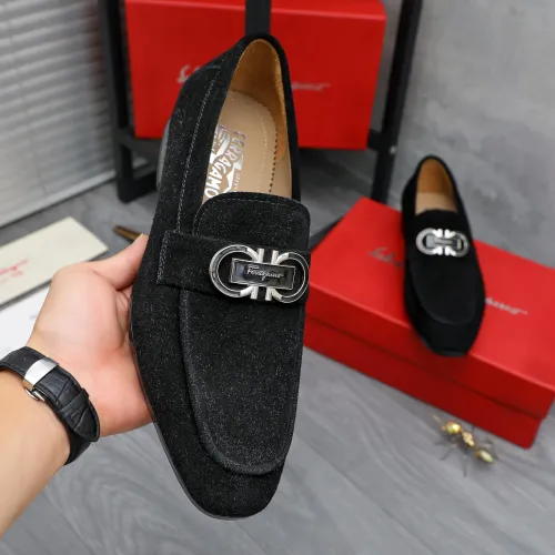 Replica Salvatore Ferragamo Leather Shoes For Men #1433549 $108.00 USD for Wholesale