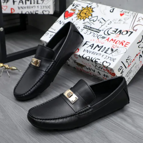 Replica Dolce & Gabbana D&G Leather Shoes For Men #1433575 $76.00 USD for Wholesale