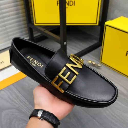Replica Fendi Leather Shoes For Men #1433577 $76.00 USD for Wholesale