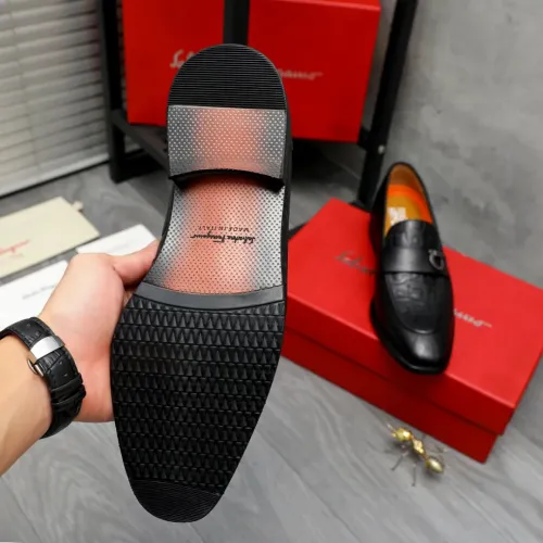 Replica Salvatore Ferragamo Leather Shoes For Men #1433629 $88.00 USD for Wholesale