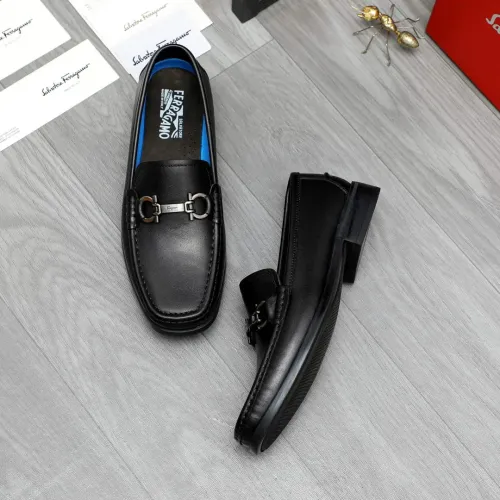 Replica Salvatore Ferragamo Leather Shoes For Men #1433630 $88.00 USD for Wholesale