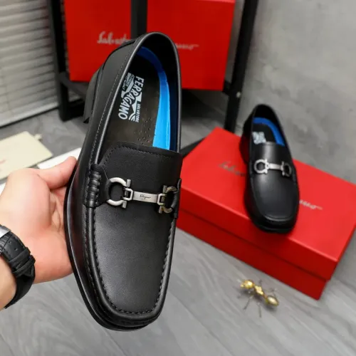 Replica Salvatore Ferragamo Leather Shoes For Men #1433630 $88.00 USD for Wholesale
