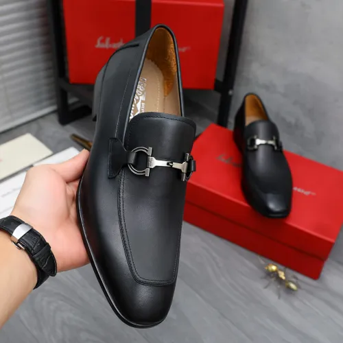 Replica Salvatore Ferragamo Leather Shoes For Men #1433640 $105.00 USD for Wholesale