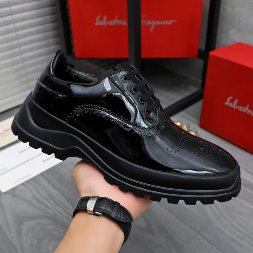 Replica Salvatore Ferragamo Leather Shoes For Men #1433645 $115.00 USD for Wholesale