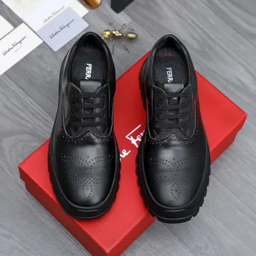 Replica Salvatore Ferragamo Leather Shoes For Men #1433647 $115.00 USD for Wholesale