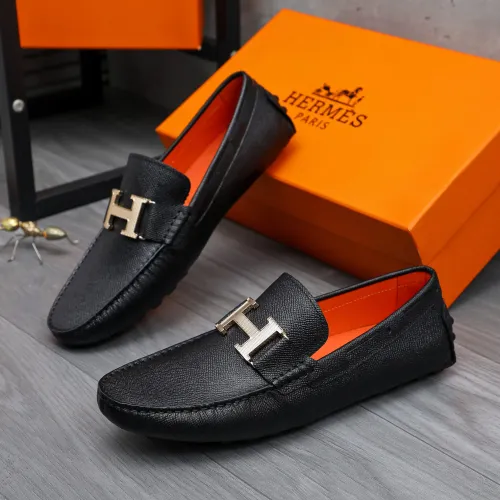 Replica Hermes Leather Shoes For Men #1434041 $76.00 USD for Wholesale