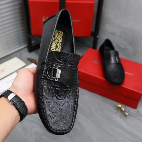 Replica Salvatore Ferragamo Leather Shoes For Men #1434058 $76.00 USD for Wholesale