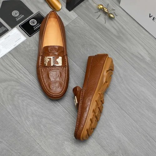 Replica Versace Leather Shoes For Men #1434073 $72.00 USD for Wholesale