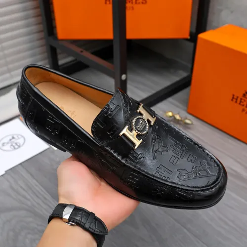 Replica Hermes Leather Shoes For Men #1434081 $82.00 USD for Wholesale