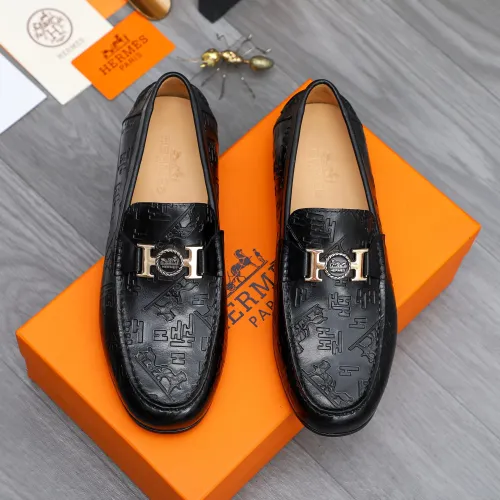 Replica Hermes Leather Shoes For Men #1434081 $82.00 USD for Wholesale