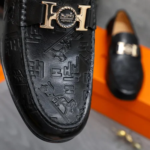 Replica Hermes Leather Shoes For Men #1434081 $82.00 USD for Wholesale