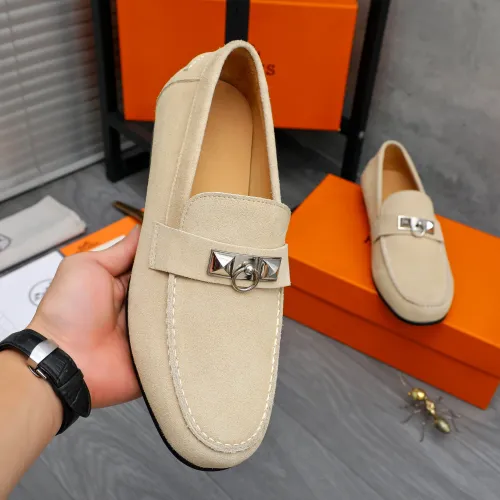Replica Hermes Leather Shoes For Men #1434086 $82.00 USD for Wholesale