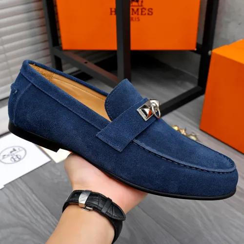 Replica Hermes Leather Shoes For Men #1434087 $82.00 USD for Wholesale