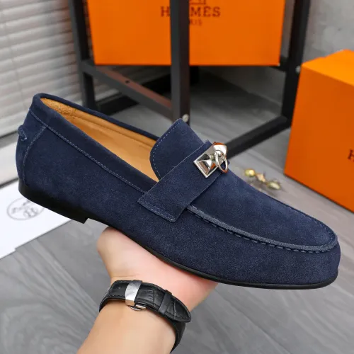 Replica Hermes Leather Shoes For Men #1434088 $82.00 USD for Wholesale