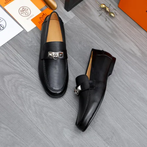 Replica Hermes Leather Shoes For Men #1434089 $82.00 USD for Wholesale