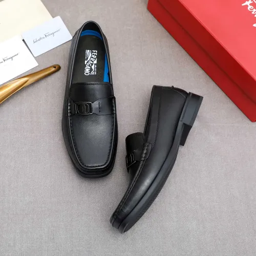 Replica Salvatore Ferragamo Leather Shoes For Men #1434141 $88.00 USD for Wholesale