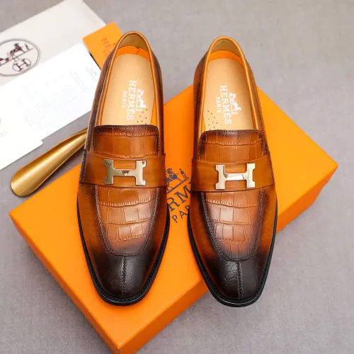 Replica Hermes Leather Shoes For Men #1434144 $88.00 USD for Wholesale